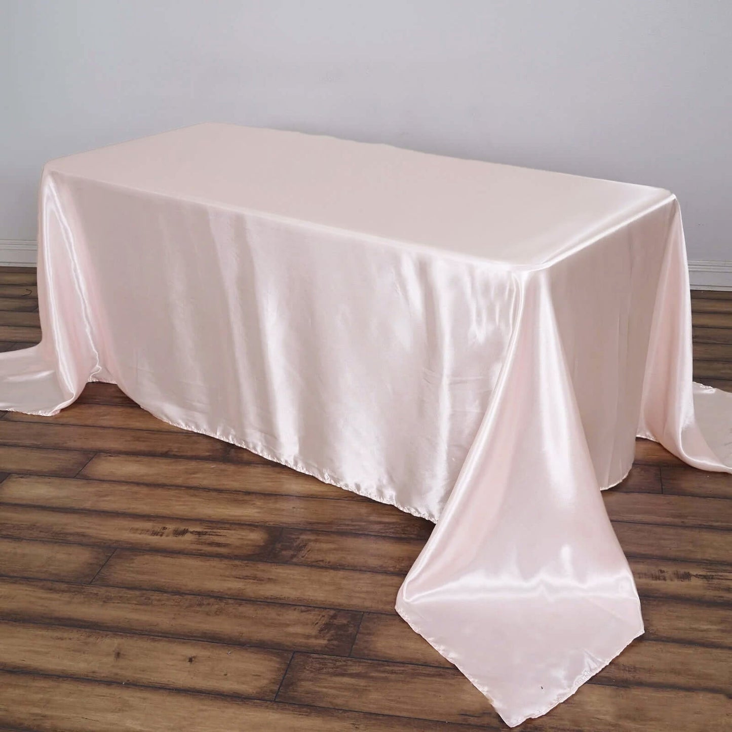 Satin Rectangular 90"x156" Tablecloth Blush - Seamless Table Cover