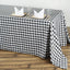Polyester 90"x132" Rectangle Tablecloth White/Black - Seamless Checkered Buffalo Plaid Design for Farmhouse Celebrations