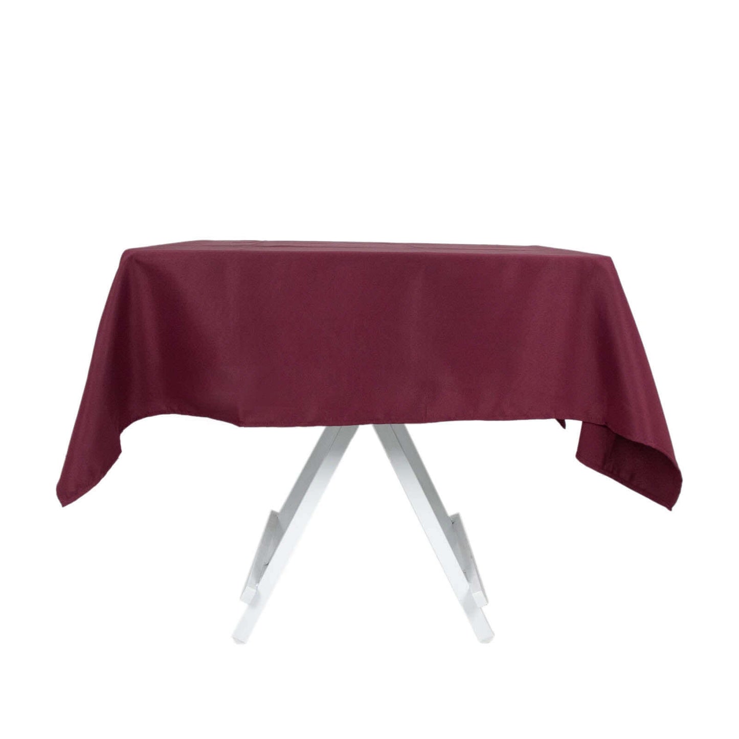 Premium Polyester 54"x54" Square Tablecloth Burgundy - Stain and Wrinkle-Resistant 220GSM Table Cover