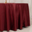 Lamour Satin 120" Round Tablecloth Burgundy - Seamless Table Cover with Soft Tempered Sheen