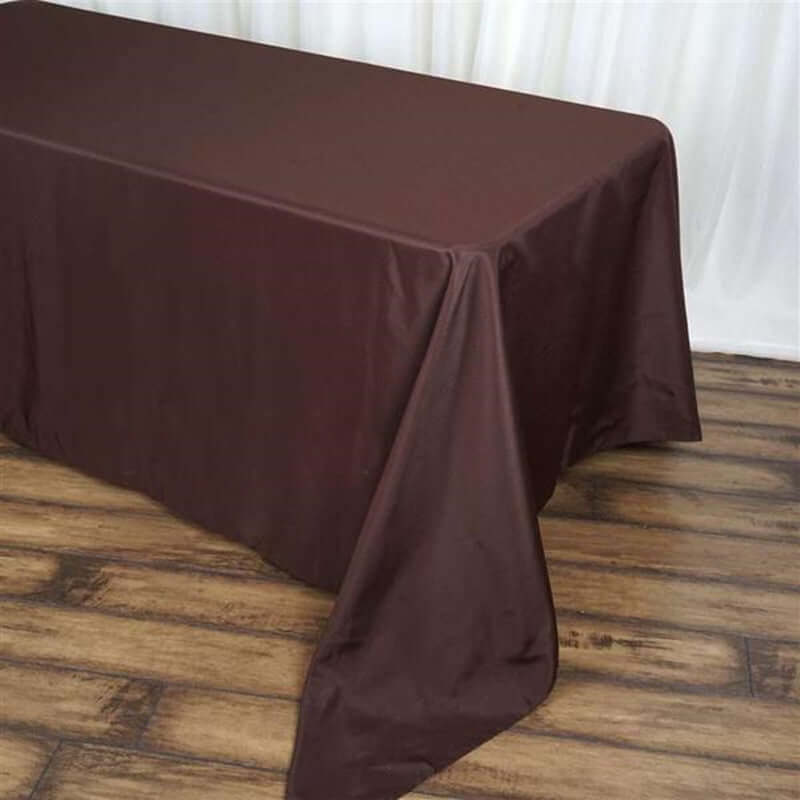 Polyester 90"x156" Rectangle Tablecloth Chocolate - Seamless Wrinkle-Resistant Table Cover