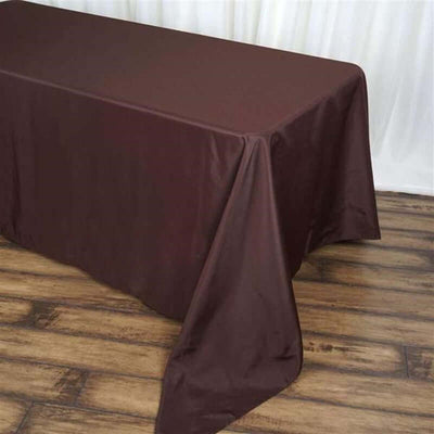 Polyester 90"x156" Rectangle Tablecloth Chocolate - Seamless Wrinkle-Resistant Table Cover