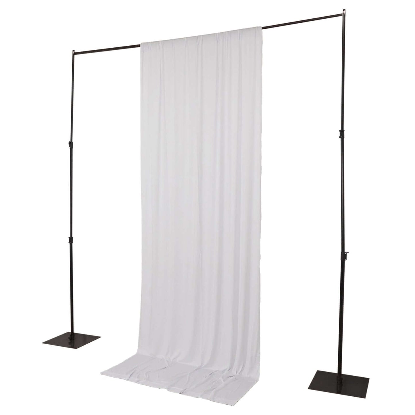 White 4-Way Stretch Spandex Event Curtain Drapes, Wrinkle Free Backdrop Event Panel with Rod Pockets - 5ftx12ft