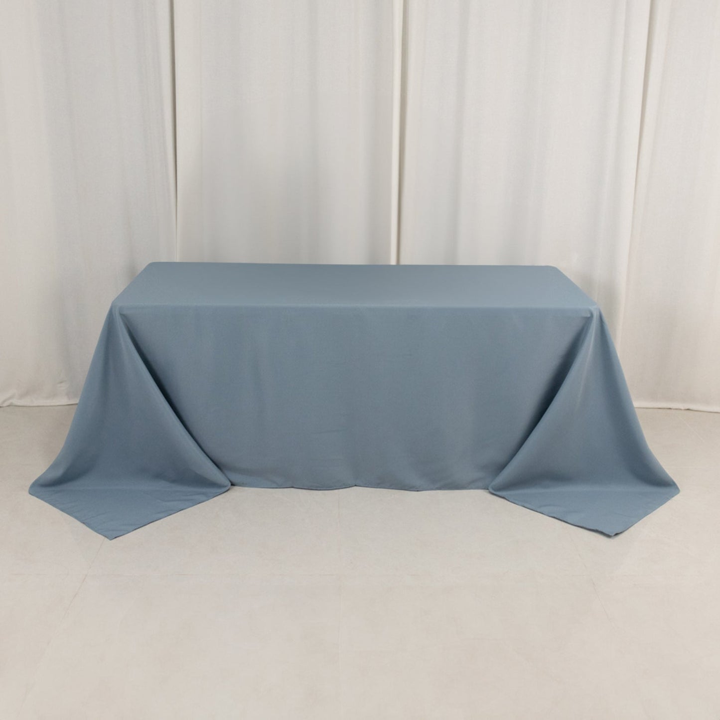 Premium Polyester 90"x132" Rectangle Tablecloth Dusty Blue - Seamless 220GSM Stain-Resistant Table Cover