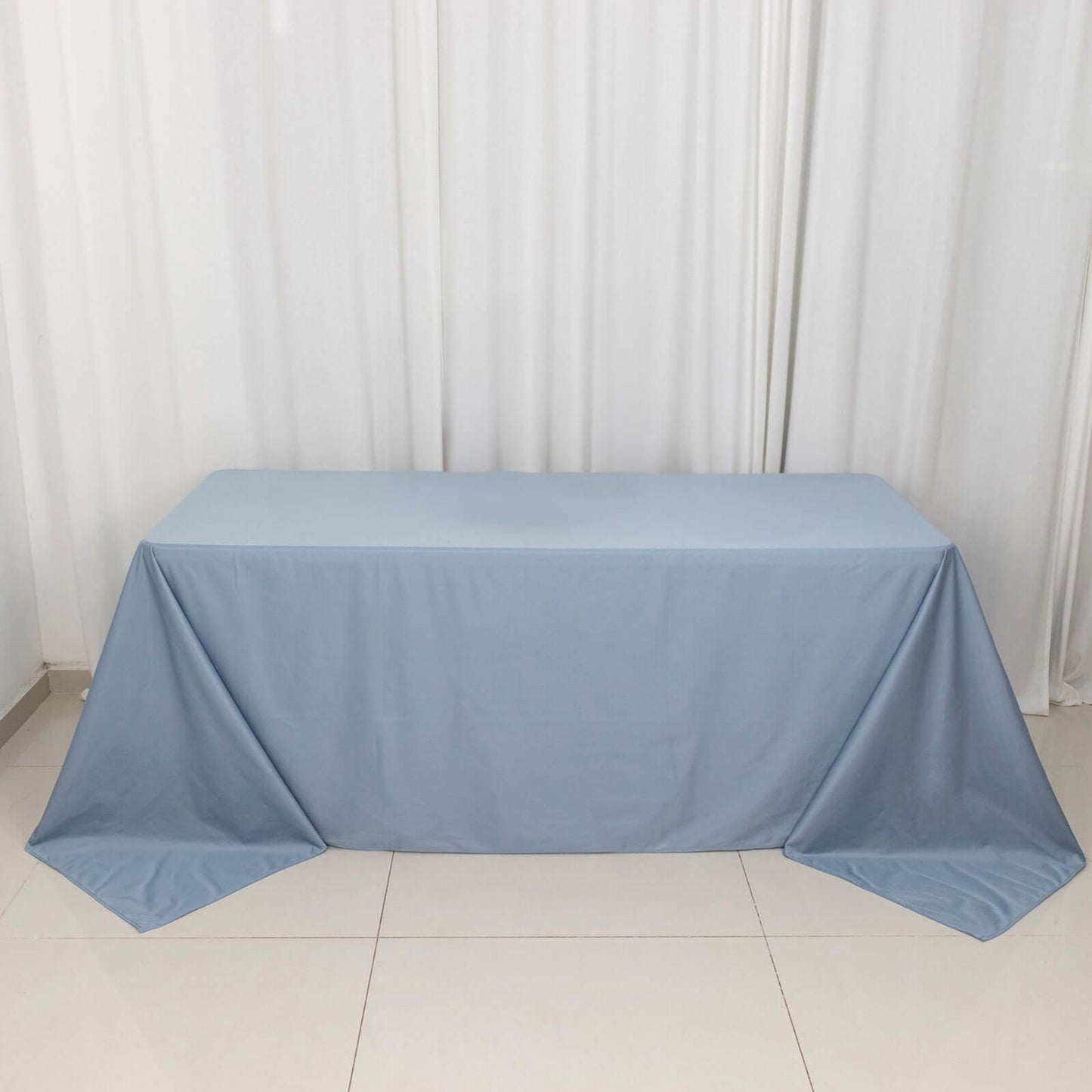 Scuba Rectangular 90"x132" Tablecloth Dusty Blue - Wrinkle Free, Stain Resistant & Seamless Table Cover