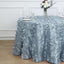 Taffeta 120" Round Tablecloth Dusty Blue | 3D Leaf Petal Design Seamless Table Cover