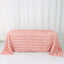 Satin 90"x132" Rectangle Tablecloth Dusty Rose - Grandiose 3D Rosette Seamless Table Cover