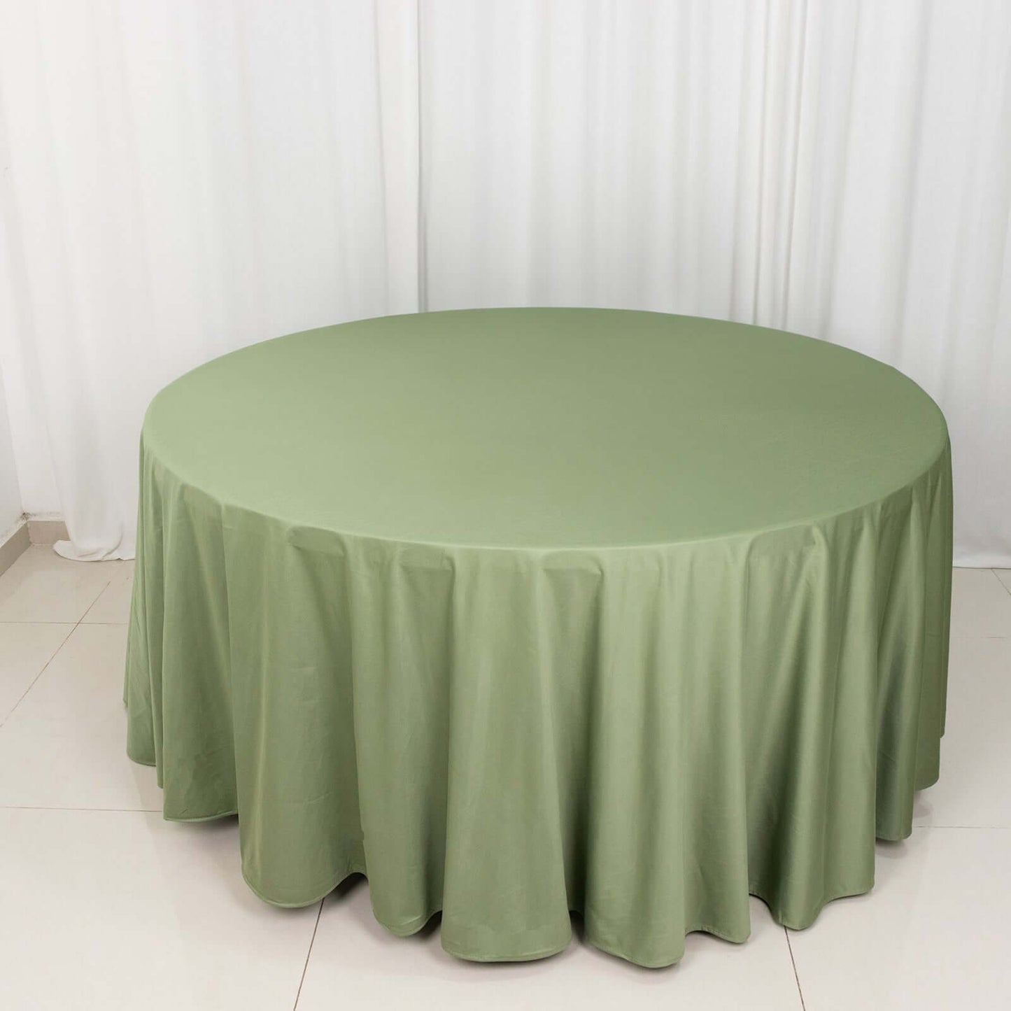 Scuba Round 120" Tablecloth Dusty Sage Green - Wrinkle Free & Stain Resistant Seamless Table Cover