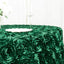 Satin 120" Round Tablecloth Hunter Emerald Green - Grandiose 3D Rosette with Seamless Finish Table Cover