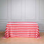 Satin 90"x156" Rectangle Tablecloth Red/White - Stripe Design with Seamless Finish Table Cover