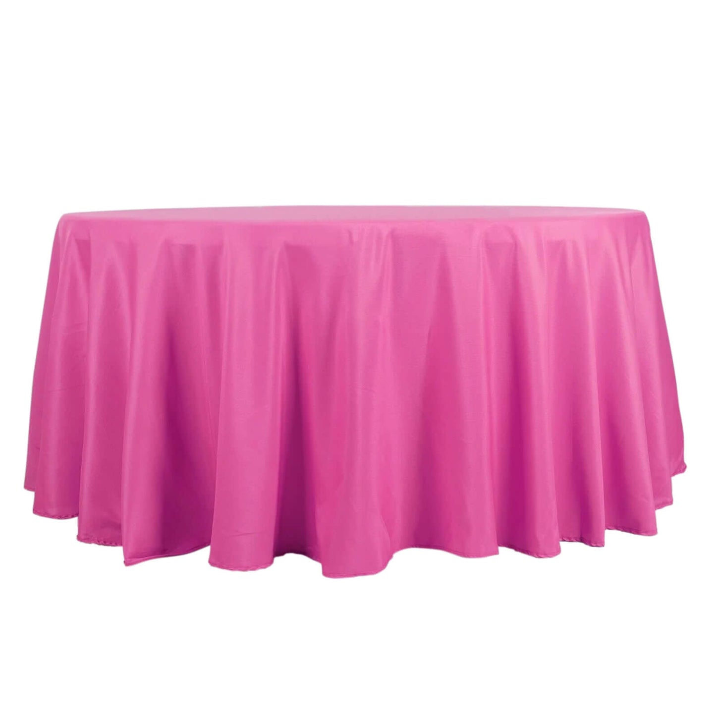 Polyester 132" Round Tablecloth Fuchsia - Seamless Chic Table Cover