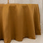 Lamour Satin 120" Round Tablecloth Gold - Seamless Table Cover with Soft Tempered Sheen for Upscale Gatherings
