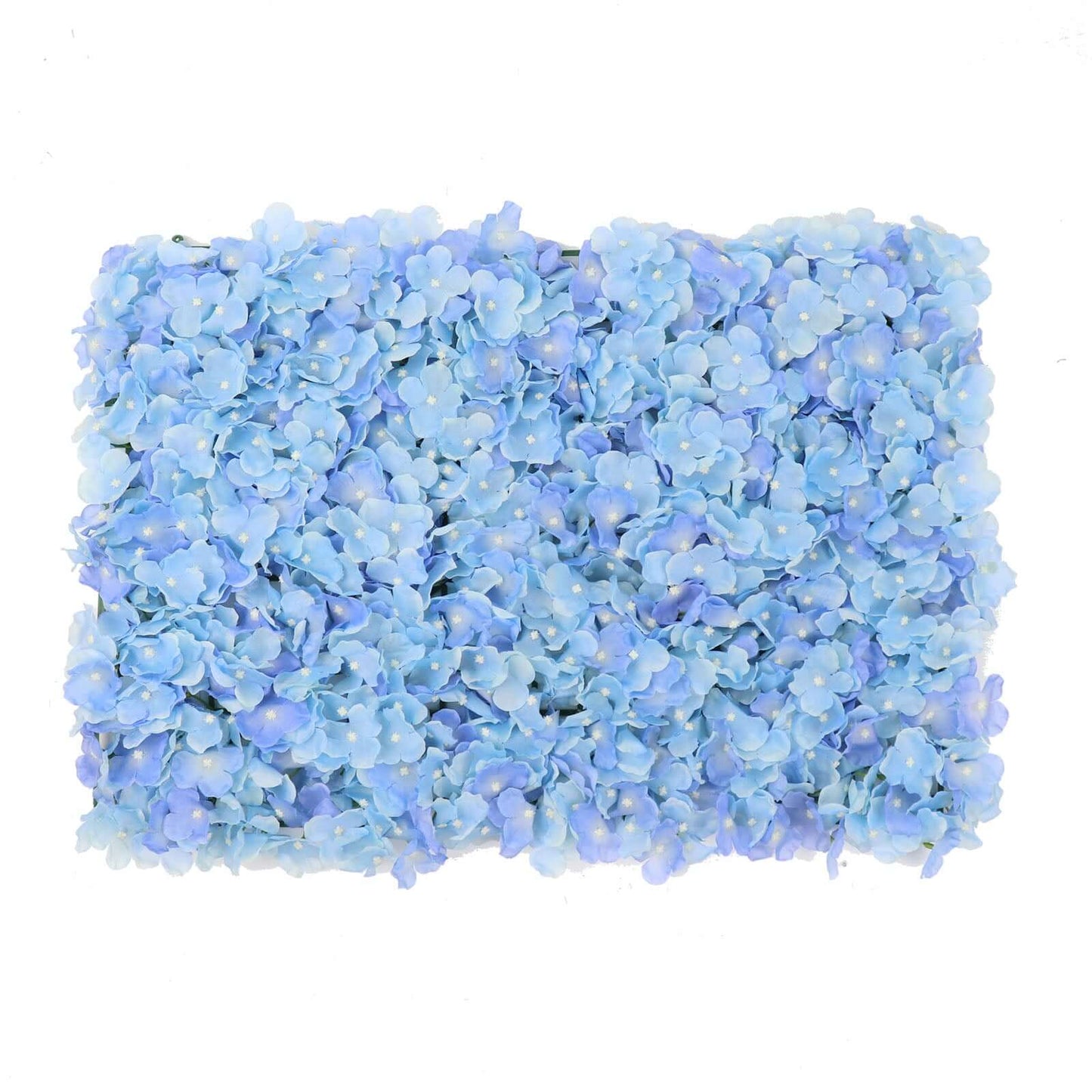 11 Sq ft. Light Blue UV Protected Hydrangea Flower Wall Mat Backdrop - 4 Artificial Panels