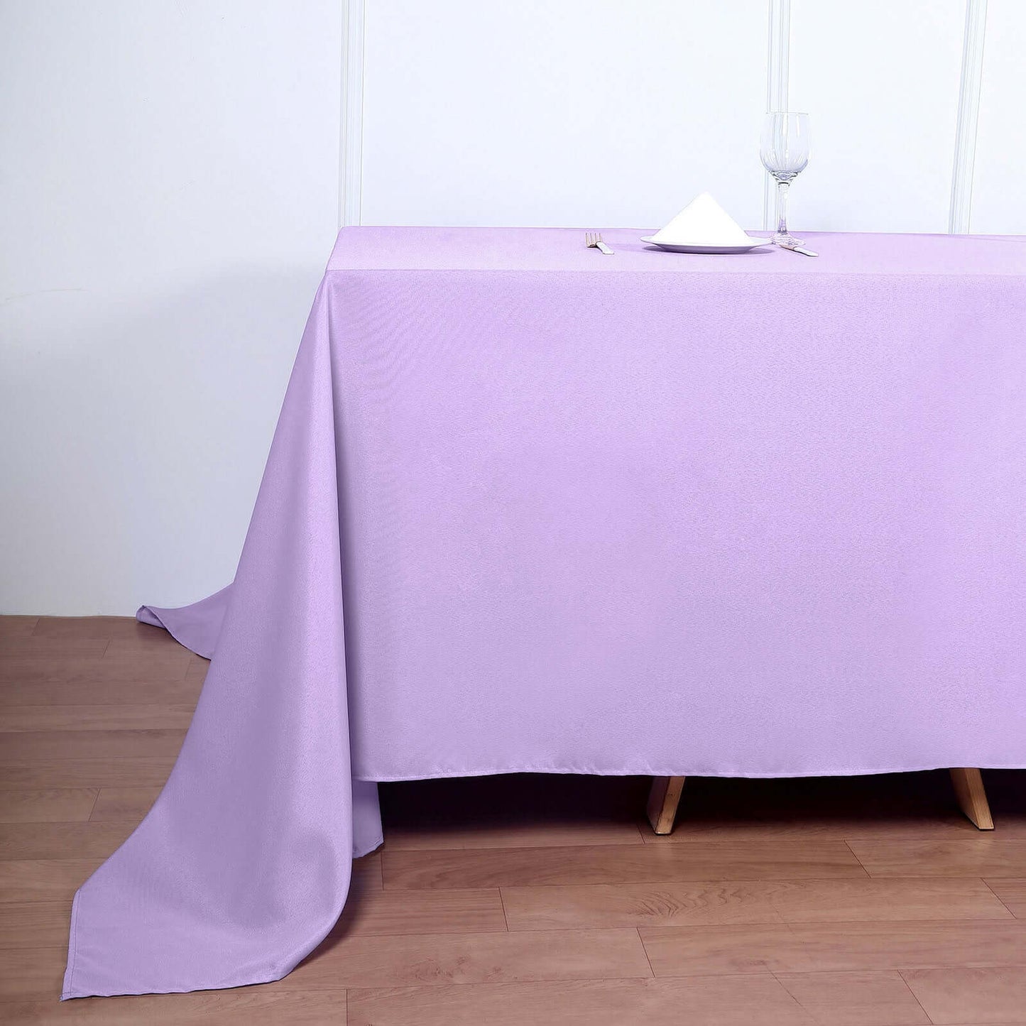 Polyester 90"x132" Rectangle Tablecloth Lavender Lilac - Seamless Wrinkle-Resistant Table Cover