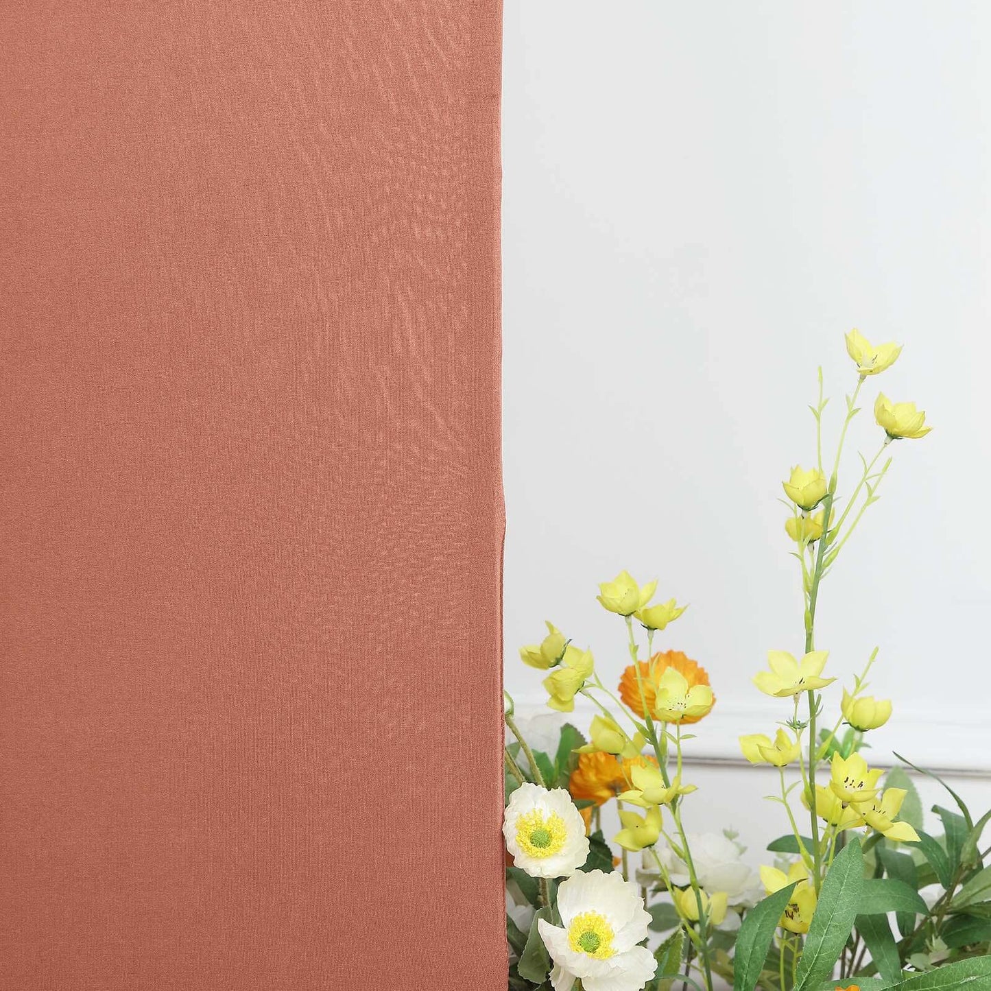 7ft Matte Terracotta (Rust) Spandex Fitted Chiara Backdrop Stand Cover For Round Top Wedding Arch