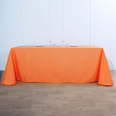 Polyester 90"x156" Rectangle Tablecloth Orange - Seamless Wrinkle-Resistant Table Cover