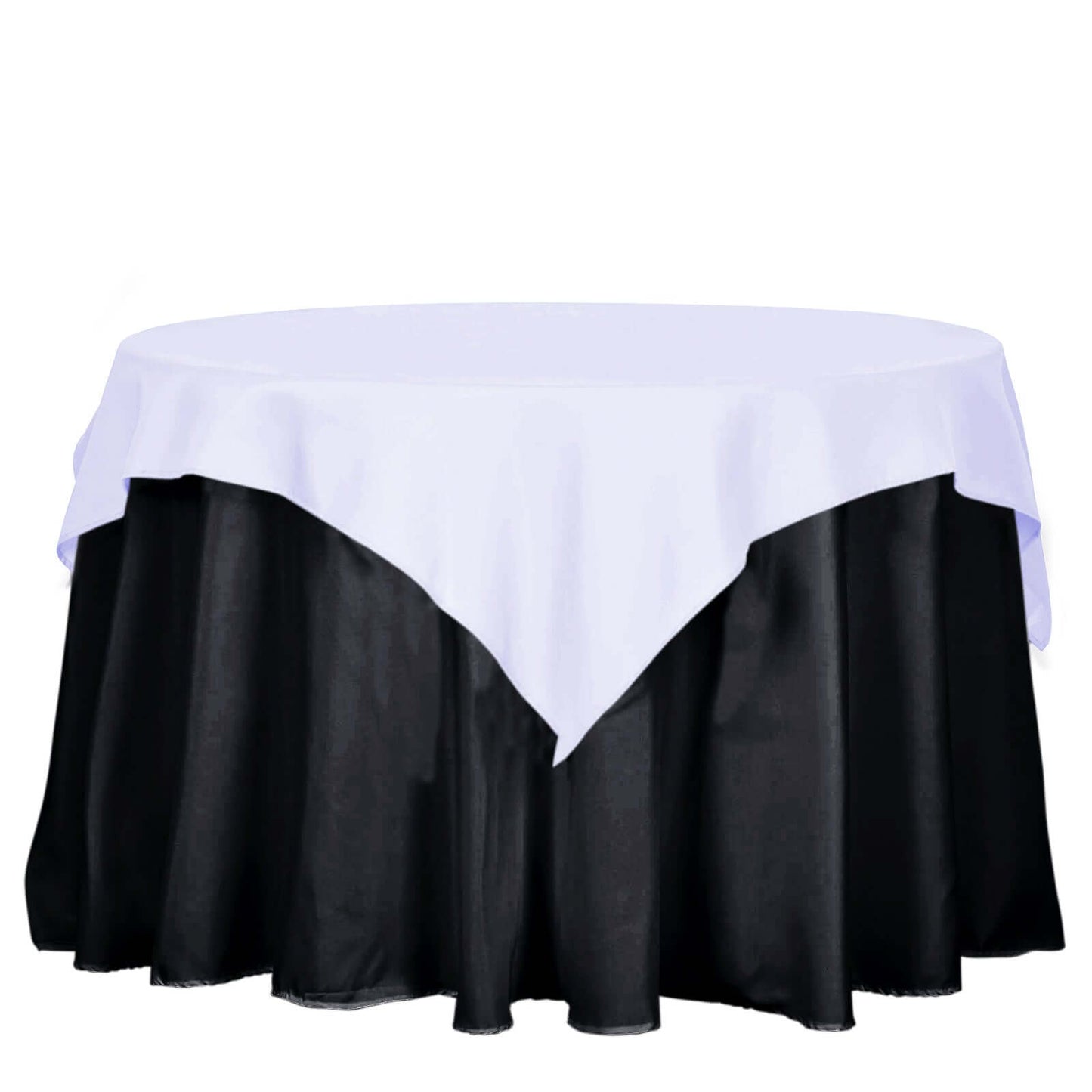 Polyester 54"x54" Table Overlay Square Tablecloth White - Wrinkle-Resistant & Durable Table Cover for Events