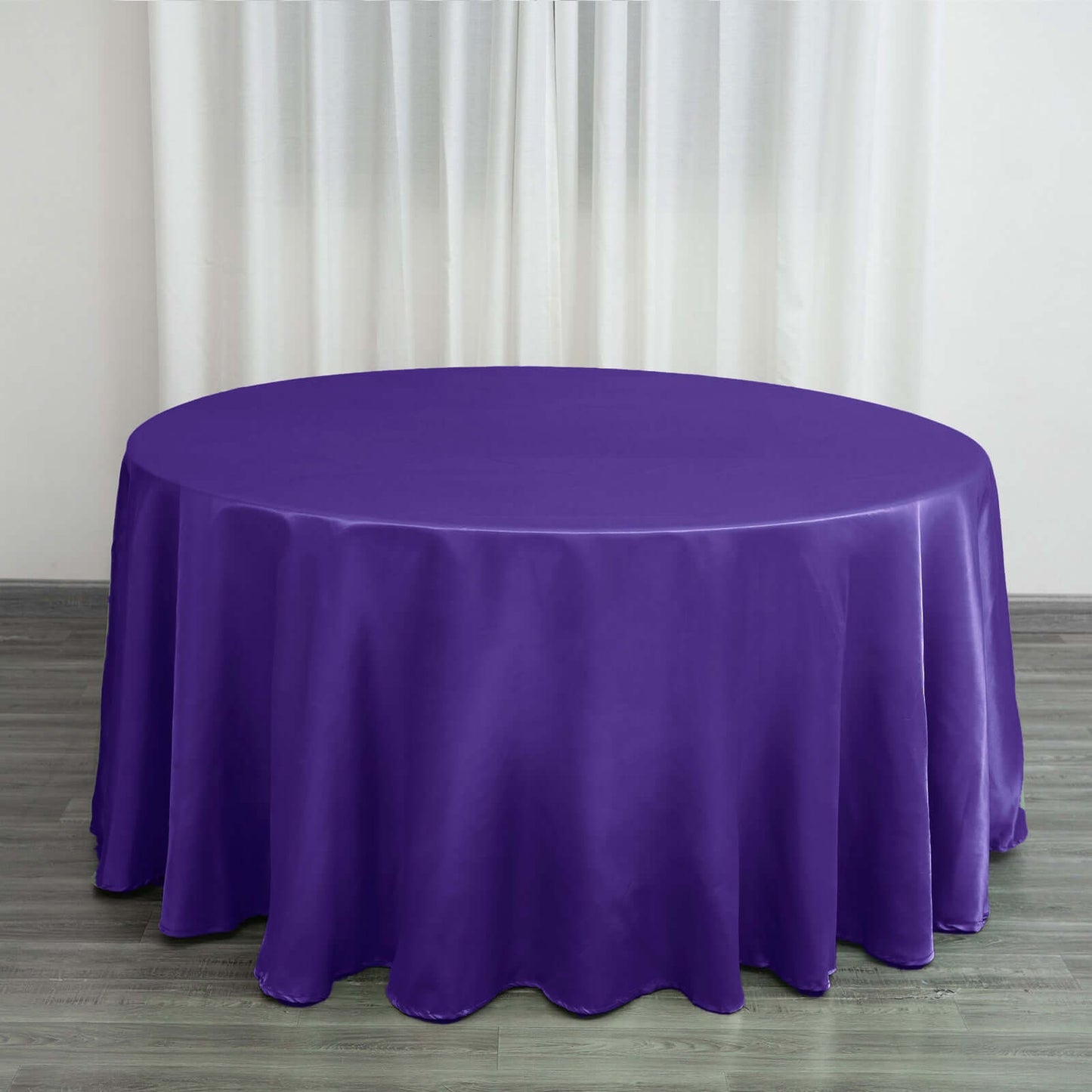 Satin 120" Round Tablecloth Purple - Stylish Seamless Table Cover