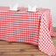 Polyester 90"x156" Rectangle Tablecloth White/Red - Seamless Checkered Buffalo Plaid Table Cover