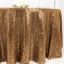 Sequin 120" Round Tablecloth Gold - Seamless Glittering Design for Sophisticated Events