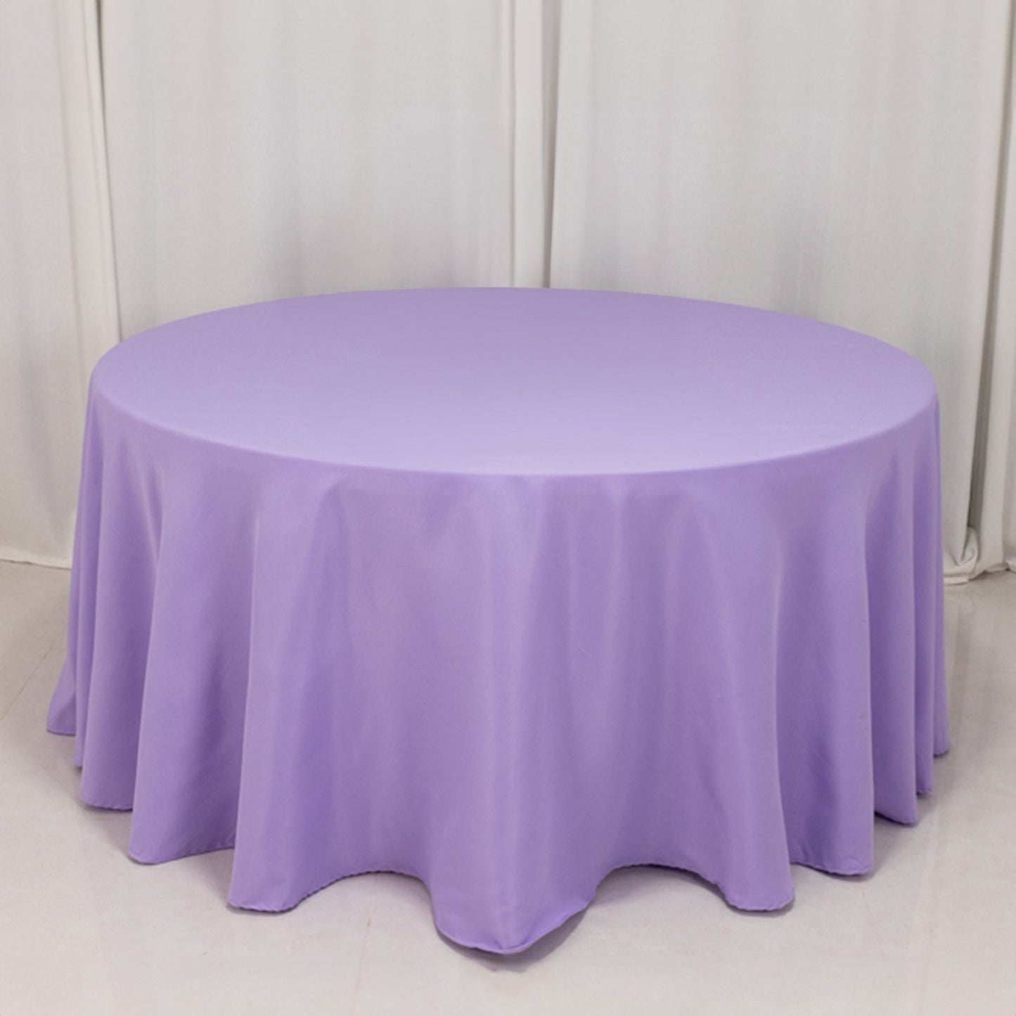 Premium Polyester 120" Round Tablecloth Lavender Lilac - Seamless 220GSM Wrinkle-Resistant Table Cover