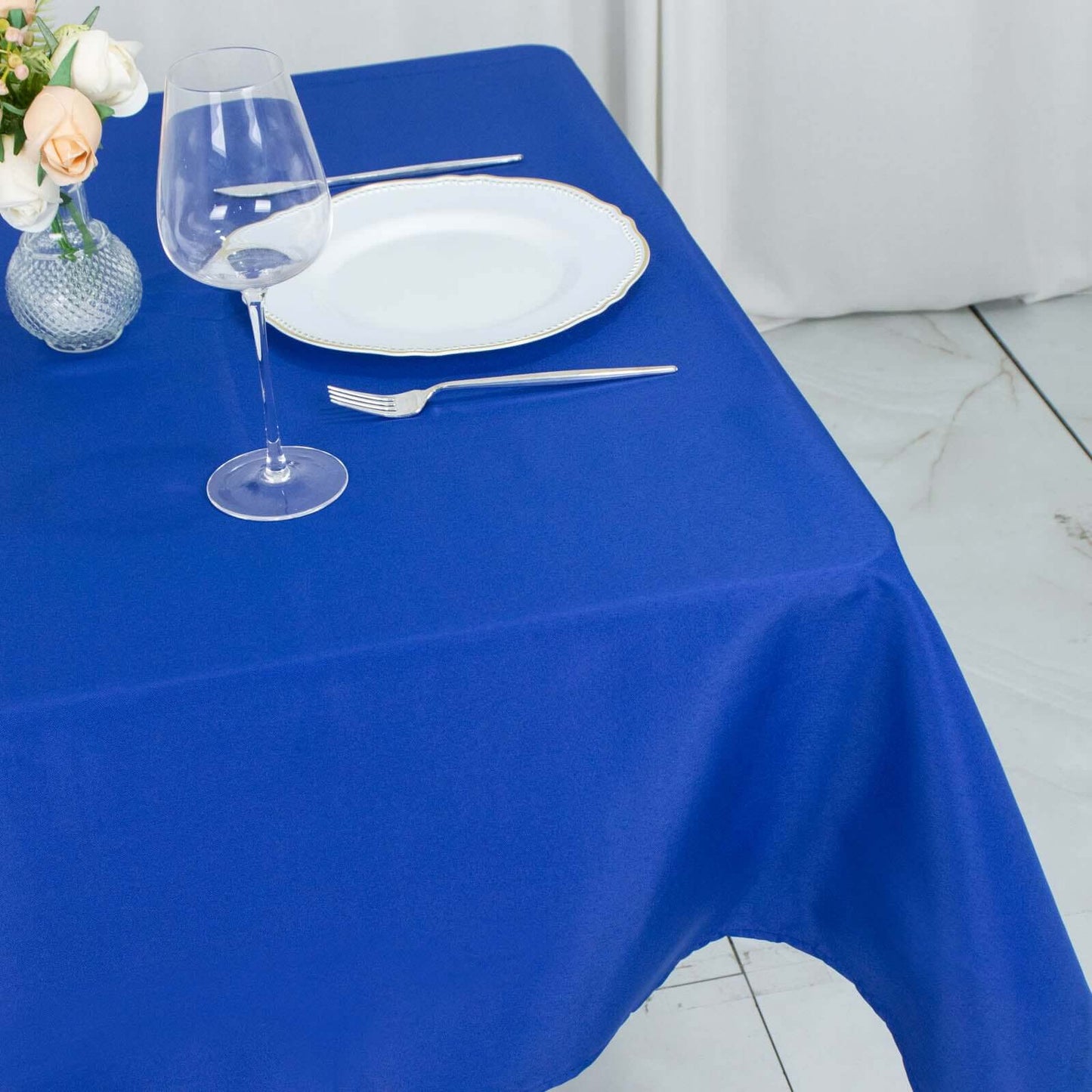 Premium Polyester 54"x54" Square Tablecloth Royal Blue - Stain and Wrinkle-Resistant 220GSM Table Cover