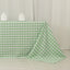 Polyester 90"x156" Rectangle Tablecloth White/Sage Green - Seamless Checkered Buffalo Plaid Table Cover