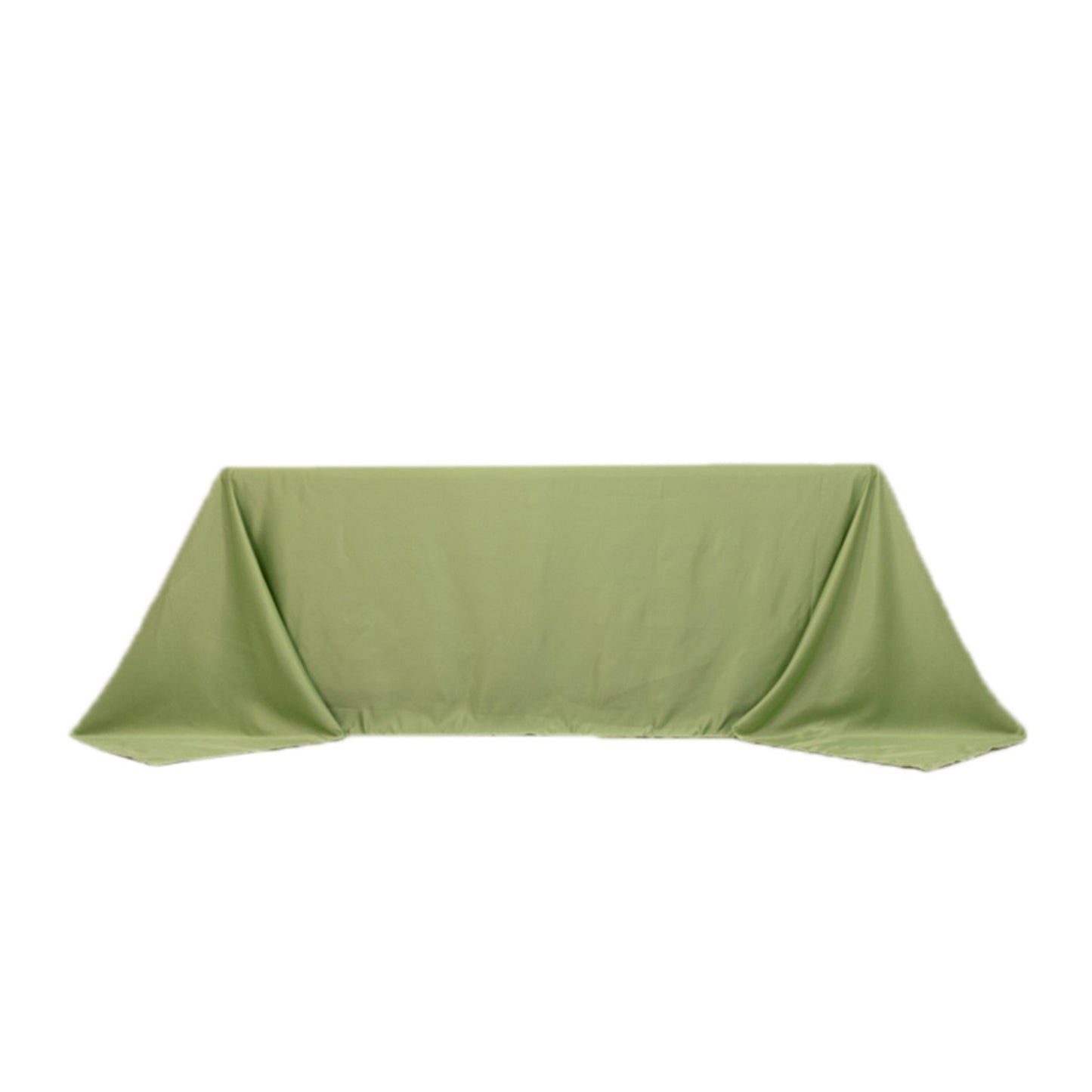 Lamour Satin 90"x132" Rectangle Tablecloth Sage Green - Soft & Silk-Like Seamless Table Cover