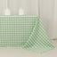 Polyester 90"x132" Rectangle Tablecloth White/Sage Green - Seamless Checkered Buffalo Plaid Table Cover