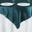 Satin 72"x72" Table Overlay Square Tablecloth Peacock Teal - Smooth Finish Table Cover