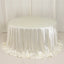 Scuba Round 132" Tablecloth Shimmering Pearl White - Wrinkle Free, Stain Resistant & Seamless Table Cover