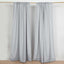 2 Pack Silver Polyester Event Curtain Drapes, 10ftx8ft Backdrop Event Panels With Rod Pockets 130 GSM