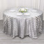 Satin Striped 120" Round Tablecloth Silver - Silky Smooth Seamless Table Cover