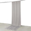 Silver 4-Way Stretch Spandex Event Curtain Drapes, Wrinkle Free Backdrop Event Panel with Rod Pockets - 5ftx14ft