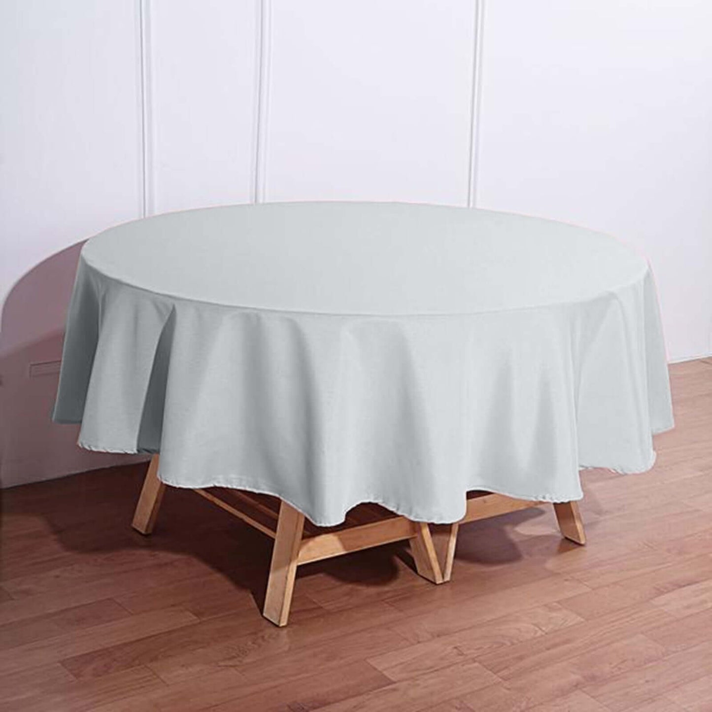 Polyester 90" Round Tablecloth Silver - Stain & Wrinkle-Resistant Table Cover