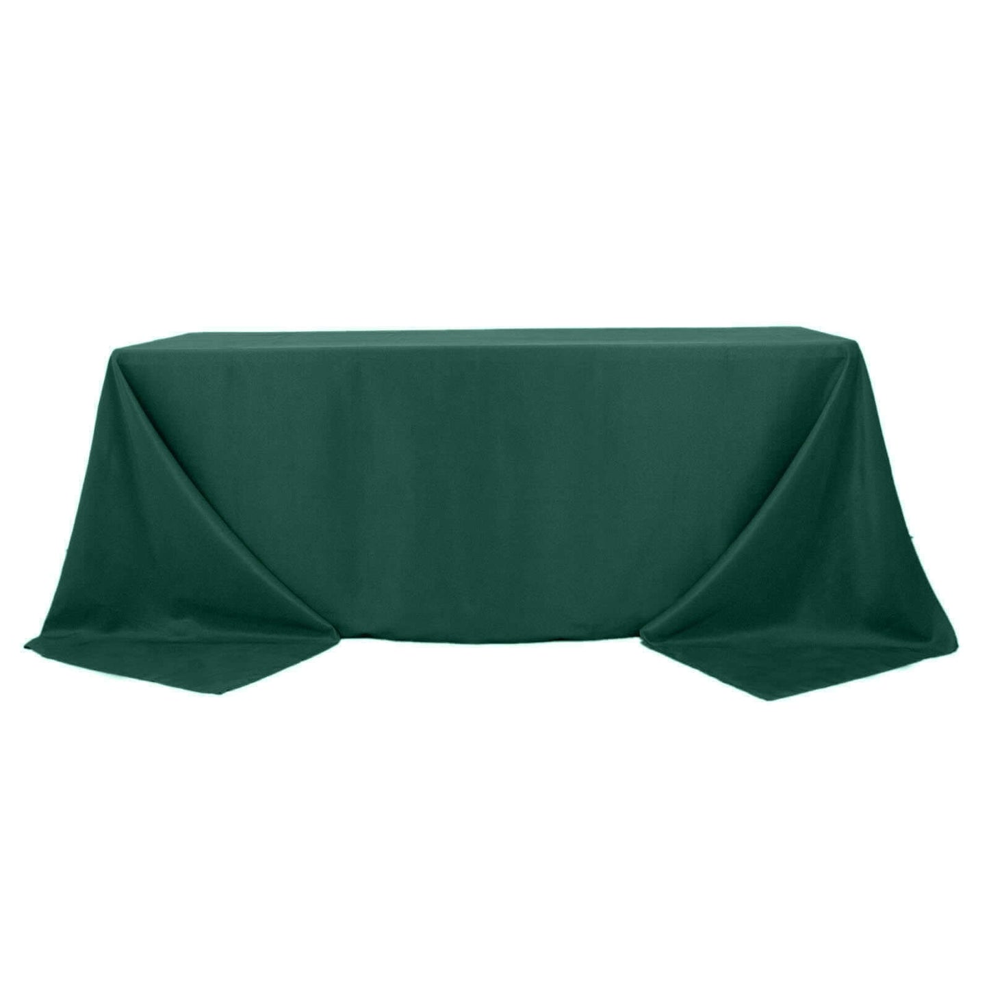 Premium Polyester 90"x132" Rectangle Tablecloth Hunter Emerald Green - Seamless 220GSM Stain-Resistant Design