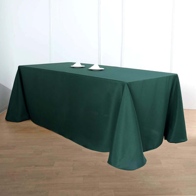 Polyester 90"x156" Rectangle Tablecloth Hunter Emerald Green - Seamless Wrinkle-Resistant Table Cover
