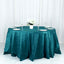 Taffeta 132" Round Tablecloth Peacock Teal - Seamless Accordion Crinkle Table Cover