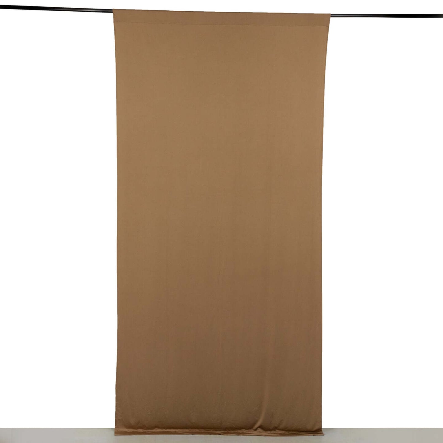 Taupe 4-Way Stretch Spandex Event Curtain Drapes, Wrinkle Free Backdrop Event Panel with Rod Pockets - 5ftx10ft