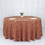Polyester 120" Round Tablecloth Terracotta (Rust) with Gold Foil Geometric Pattern Wrinkle-Resistant Seamless Table Cover