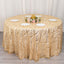 Sequin Mesh 120" Round Tablecloth Champagne - Seamless Wave Embroidered Table Cover