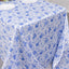 Satin Rectangular 90"x132" Tablecloth White/Blue French Toile Design - Seamless Stylish & Wrinkle-Resistant Table Cover