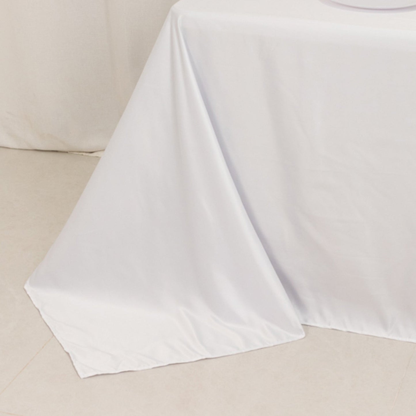 Lamour Satin 90"x132" Rectangle Tablecloth White - Soft & Silk-Like Seamless Table Cover for Weddings & Parties