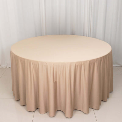 Scuba Round 120" Tablecloth Nude - Wrinkle Free & Stain Resistant Seamless Table Cover