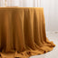 Premium Polyester 132" Round Tablecloth Gold - Seamless 220GSM Wrinkle-Resistant Design for Upscale Occasions