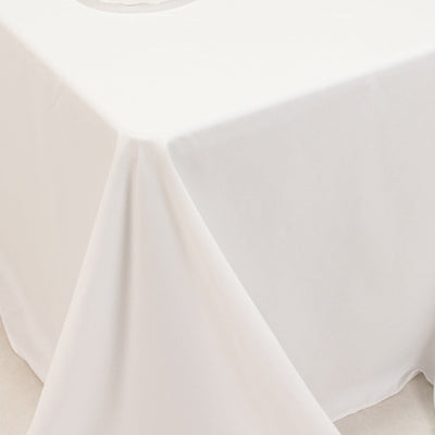 Cotton Blend 90"x132" Rectangle Tablecloth White - Seamless Wrinkle-Resistant Design for Classy Occasions