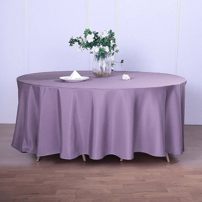 Polyester 120" Round Tablecloth Violet Amethyst - Seamless Wrinkle-Resistant Table Cover