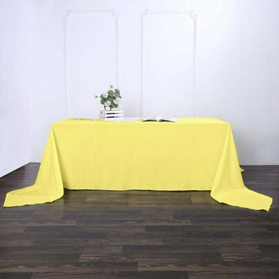 Polyester 90"x156" Rectangle Tablecloth Yellow - Seamless Wrinkle-Resistant Table Cover