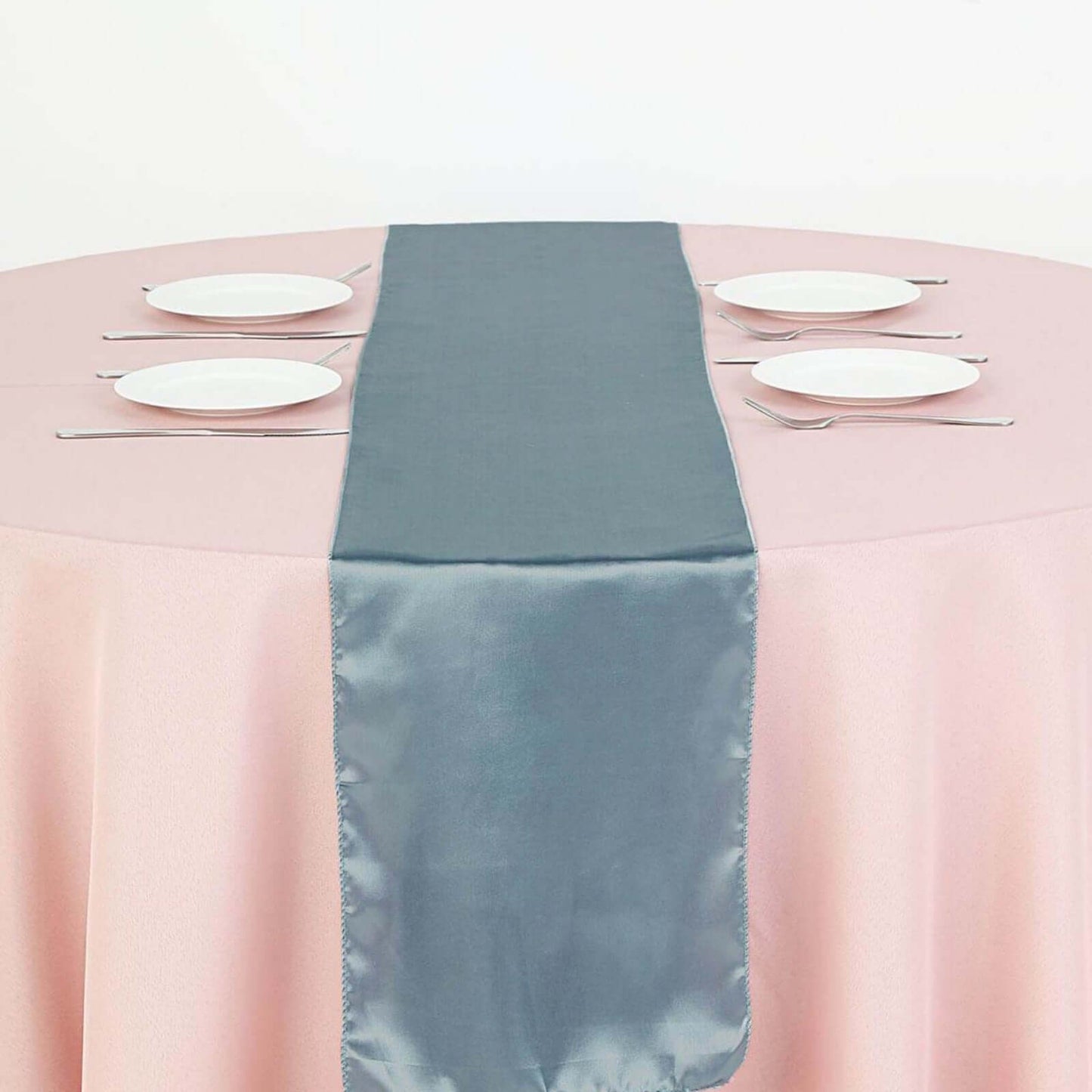 Satin 12"x108" Table Runner Dusty Blue - Stylish Table Linen