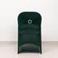 Stretch Spandex Chair Cover Hunter Emerald Green for Folding Chairs - Secure Fit Slipcover with Silver Rhinestone Buckled Sash Band